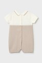 Mayoral Newborn rampers bawełniany niemowlęcy 1603.1B.Newborn.PPY2 beżowy SS26