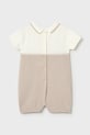 Mayoral Newborn rampers bawełniany niemowlęcy 1603.1B.Newborn.PPY2 beżowy SS26