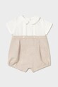 Mayoral Newborn ромпер для младенцев с добавлением льна бежевый 1604.1J.Newborn.PPY2
