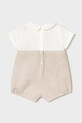 Mayoral Newborn ромпер для младенцев с добавлением льна 1604.1J.Newborn.PPY2 бежевый SS26