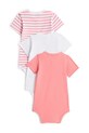 Tommy Hilfiger body dziecięce bawełniane 3-pack KN0KN02373.G.PPY2 różowy SS26