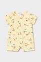 Mayoral Newborn rampers bawełniany niemowlęcy żółty 1717.1D.Newborn.PPY2