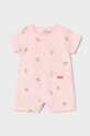 Mayoral Newborn rampers bawełniany niemowlęcy różowy 1717.1D.Newborn.PPY2