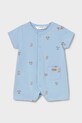 Mayoral Newborn rampers bawełniany niemowlęcy niebieski 1717.1D.Newborn.PPY2