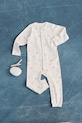 Liewood pajacyk niemowlęcy Birk Printed Pyjamas Jumpsuit LW20677.PPY2 beżowy