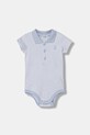United Colors of Benetton body niemowlęce bawełniane z elastanem niebieski 32TDAB00W.W.Stagionale