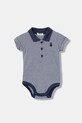 United Colors of Benetton body niemowlęce bawełniane z elastanem granatowy 32TDAB00W.W.Stagionale