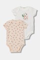 United Colors of Benetton body niemowlęce bawełniane z elastanem 2-pack biały 3WGGAB010.W.Stagionale