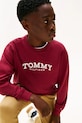 Tommy Hilfiger longsleeve bawełniany dziecięcy KB0KB10052.128.176.PPY2 bordowy