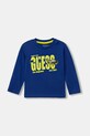 Guess longsleeve bawełniany dziecięcy nadruk niebieski N6RI01.K8HM4.PPY2