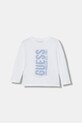Guess longsleeve bawełniany dziecięcy nadruk biały N6RI12.K8HM4.PPY2