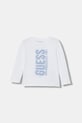 Guess longsleeve bawełniany dziecięcy nadruk biały N6RI12.K8HM4.PPY2