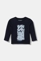 Guess longsleeve bawełniany dziecięcy nadruk granatowy N6RI12.K8HM4.PPY2