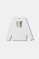 United Colors of Benetton longsleeve bawełniany dziecięcy nadruk biały 3I1XC10S2.G.Stagionale