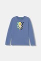 United Colors of Benetton longsleeve bawełniany dziecięcy nadruk niebieski 3I1XC10S2.G.Stagionale