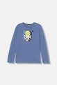 United Colors of Benetton longsleeve bawełniany dziecięcy nadruk niebieski 3I1XC10S2.G.Stagionale