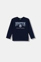 United Colors of Benetton longsleeve bawełniany dziecięcy nadruk granatowy 3I1XC10S2.G.Stagionale