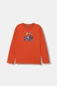 United Colors of Benetton longsleeve bawełniany dziecięcy nadruk czerwony 3I1XC10S2.G.Stagionale