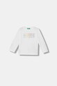 United Colors of Benetton longsleeve bawełniany dziecięcy nadruk biały 3I1XG10LM.P.Stagionale