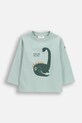 Бебешка блуза с дълги ръкави Coccodrillo еластичен тюркоазен WC6143103HBN