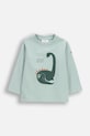 Бебешка блуза с дълги ръкави Coccodrillo еластичен тюркоазен WC6143103HBN