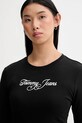 Tommy Jeans longsleeve bawełniany czarny DW0DW21844