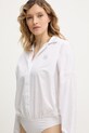 Guess body z domieszką jedwabiu CARMELA biały W6RH61.WJ782