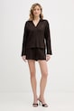 Karl Lagerfeld longsleeve din bumbac HOTEL KARL B1W44005 maro SS26