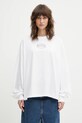 GANNI longsleeve bawełniany A1050068 nadruk biały A1050068