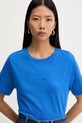 Bombažna kratka majica Marc O'Polo modra 5000009290
