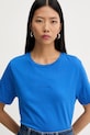 Bombažna kratka majica Marc O'Polo modra 5000009290