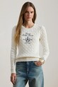 Lauren Ralph Lauren sweter bawełniany aplikacja biały 200P03508