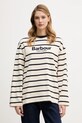 Barbour longsleeve bawełniany Maeve wzorzyste beżowy LML0911