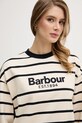 Barbour longsleeve bawełniany Maeve beżowy LML0911