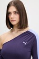 Puma longsleeve damski z bawełną Asymmetric Longsleeve fioletowy 634623
