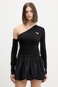 Puma longsleeve damski z bawełny Asymmetric Longsleeve czarny 634623
