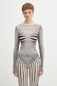 Jean Paul GAULTIER bluzka Morphing Stripes okrągły granatowy 26.01.W.TO446.M019P