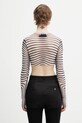 Odzież Jean Paul GAULTIER longsleeve Morphing Stripes 26.01.W.TO447.M019P beżowy