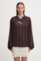 Puma longsleeve T7 regular brązowy 635504