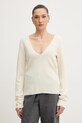 MM6 Maison Margiela sweter z dodatkiem wełny szpic beżowy S52HN0014.M13211.102