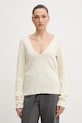 MM6 Maison Margiela sweter z dodatkiem wełny szpic beżowy S52HN0014.M13211.102