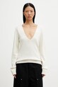 MM6 Maison Margiela sweter z dodatkiem wełny szpic beżowy S52HN0014.M13211.102