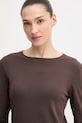 United Colors of Benetton longsleeve bawełniany brązowy 3GA8D10CF