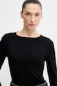 United Colors of Benetton top a maniche lunghe in cotone nero 3GA8D10CF