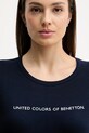 United Colors of Benetton longsleeve bawełniany granatowy 3GA8E16G0
