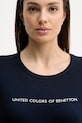 United Colors of Benetton longsleeve bawełniany granatowy 3GA8E16G0