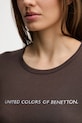 United Colors of Benetton longsleeve bawełniany 3GA8E16G0 brązowy
