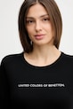 United Colors of Benetton longsleeve bawełniany czarny 3GA8E16G0