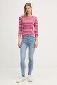 United Colors of Benetton longsleeve damski bawełniany 339PD10C4 różowy SS26