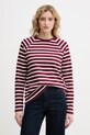 United Colors of Benetton longsleeve damski bawełniany bordowy 3PNUD10C5